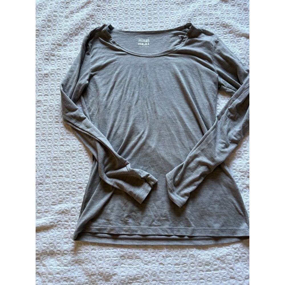 32 Degrees Heat Womens Grey Long Sleeve Round Neck Thermal Shirt Size Medium